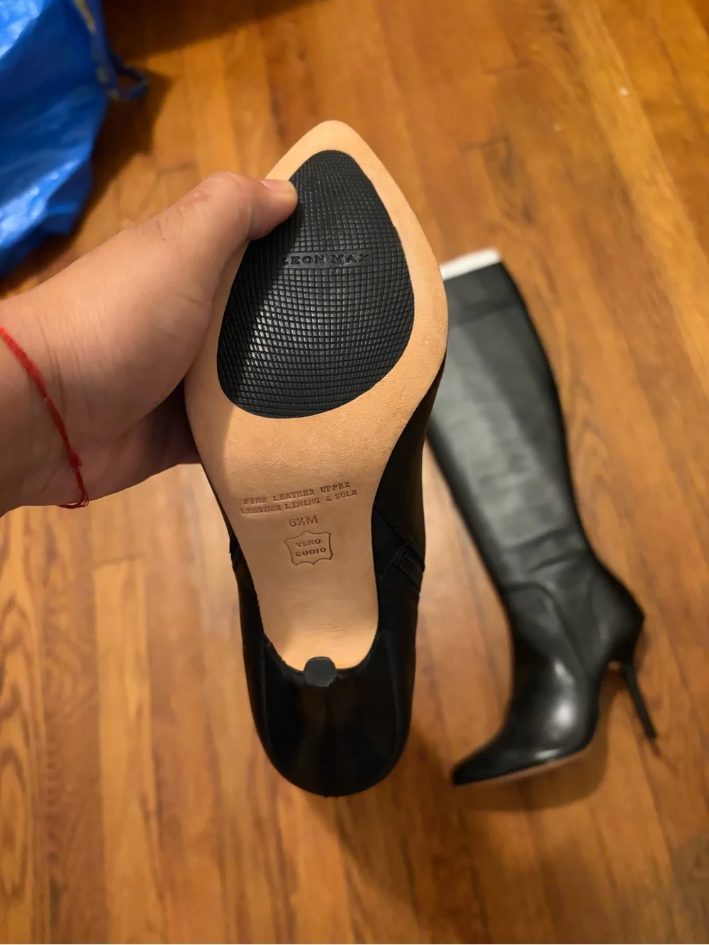 Y2K Leon Max Black Leather Stiletto Boots